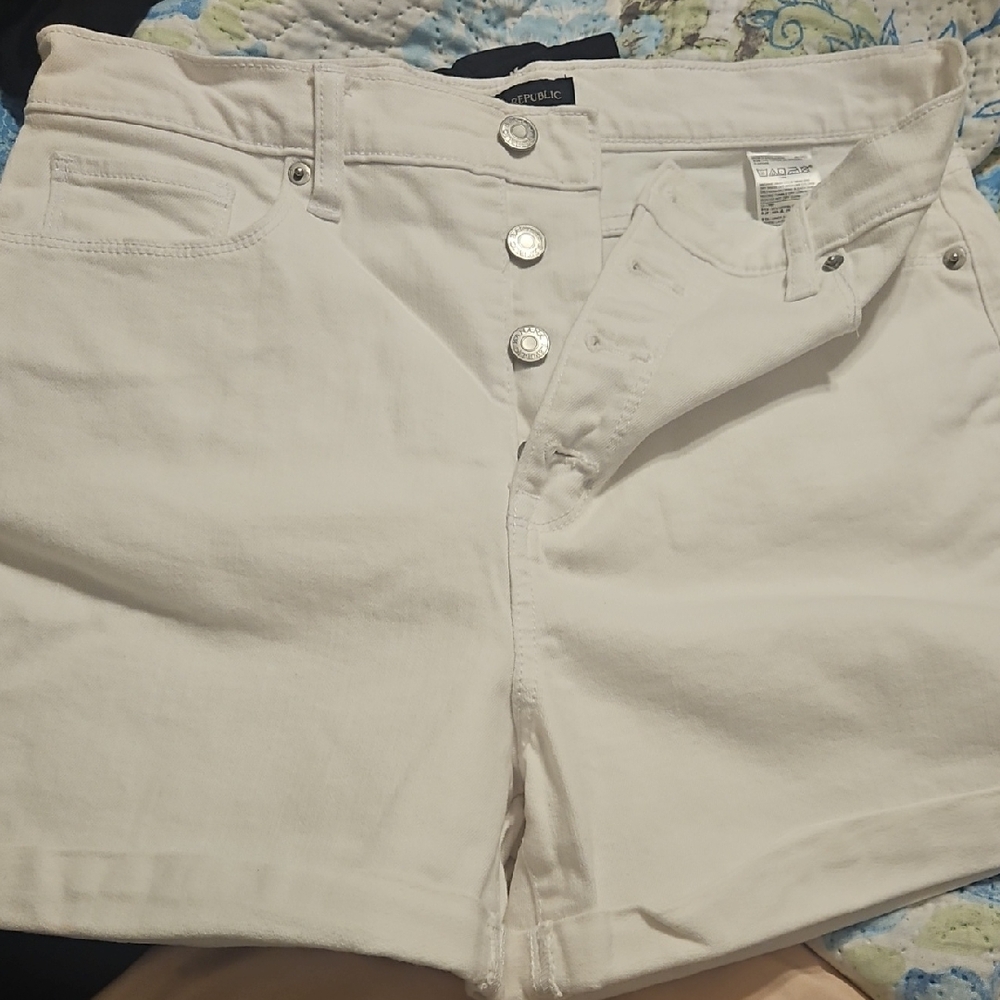 Banana Republic White Jean Shorts